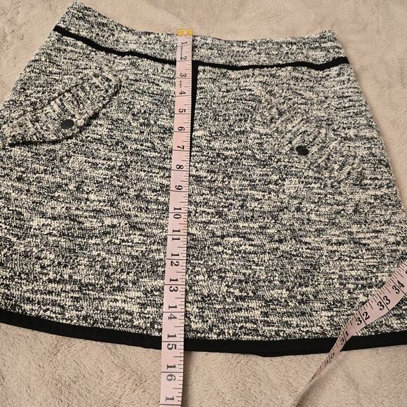 RAG & BONE NEW YORK MINI SKIRT Gray Black Tweed Pockets Zip #7099-109 Size 6 - Picture 8 of 14